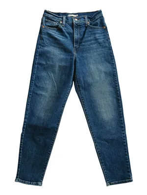 Levis High Waisted Mom Jeans Medium Wash Blue Tapered Leg Denim Size‎ 29 thumbnail 1