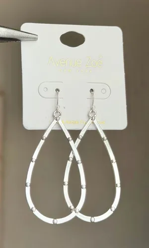 Avenue Zoe silver oval statement earrings  thumbnail 1