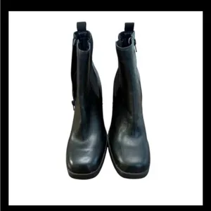 Gianni Bini Black Leather Platform Block Heel Zip Ankle Boots | Size 9.5M | New thumbnail 9