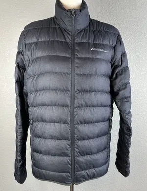 Eddie Bauer Womens EB650 Packable Down Puffer‎ Jacket S Small Charcoal Gray thumbnail 1