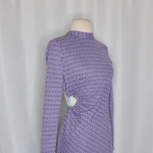 ZARA Lilac Jacquard Open Back Mini Dress Heart Detail Retro Knit Purple Small thumbnail 7