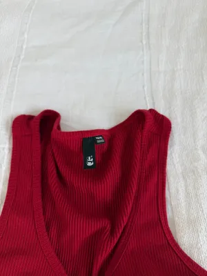 Garage Red Lace-Up Tank Top with Mesh Details thumbnail 5