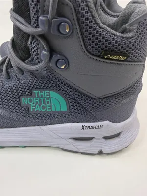 The North Face Women's Charcoal Gray Ankle Hiking Boots with Teal Logo thumbnail 5