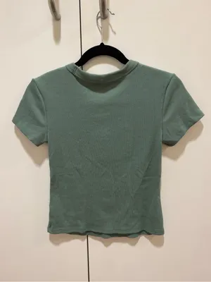 Old Navy Snug Crop T-Shirt Herbal Green thumbnail 3