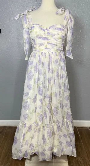 Petal And Pup Floret Midi Dress, Lavender, M thumbnail 1