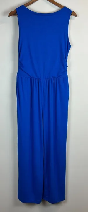 Pretty Garden‎ Jumpsuit Women Medium Blue Wide Leg Pleated Sleeveless Bohemian M thumbnail 1