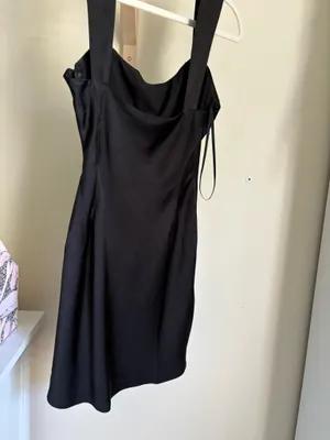 Princess Polly Radioactive Bias Cut Mini Black Dress thumbnail 2