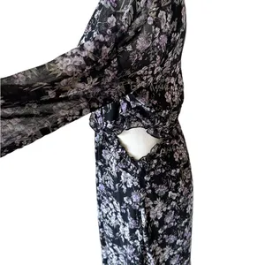 NWT Lush Long Sleeve Floral Maxi with Side Cut Out thumbnail 9