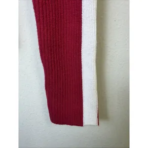 Hollister Sweater medium Red Cotton Blend Stretch Knit Fitted Ribbed streetwear thumbnail 3