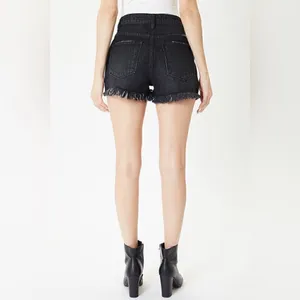 KanCan Wayne black raw hem high rise distressed shorts 11/29 NWT thumbnail 4