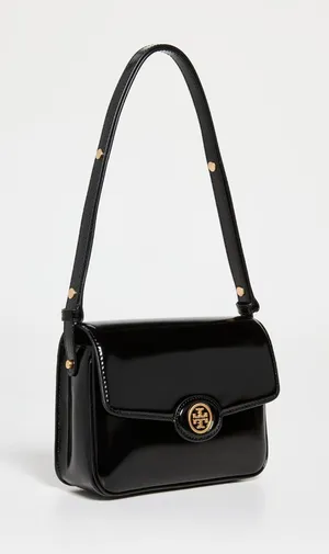 Tory Burch Robinson Spazzolato Shoulder Bag Black thumbnail 1