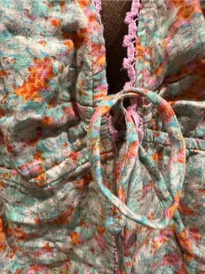 American Eagle Outfitters Orange & Pink Floral Tank Top – NWT – Size XL thumbnail 4