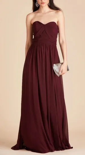 Birdy Grey burgundy Convertible Grace Dress with pockets, size L thumbnail 1