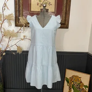 Southern Tide Evelyn Seersucker Tiered Blue & White Cotton Dress - Sz XS 💚🎀 thumbnail 3