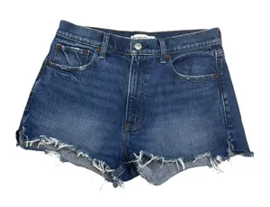 Abercrombie & Fitch The Mom Short High Rise Blue Denim Mom Shorts Size 28 thumbnail 1