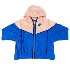 Blue Pink Colorblock Zip Up Windbreaker Hoodie Jacket thumbnail 3
