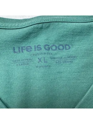 Life is Good Green Cat Christmas Lights Long Sleeve Crusher Tee XL thumbnail 4