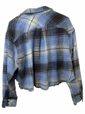 BDG Joey Flannel Shirt Womens Blue Boho Retro 90s Y2K Casual Comfy Streetwear thumbnail 2