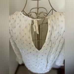 Abercrombie & Fitch Metallic Dot Ruffle Wrap Top Size S thumbnail 8