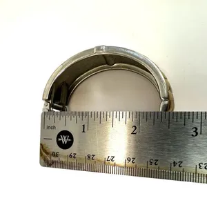Gold tone rhinestone hinged bangle bracelet thumbnail 8