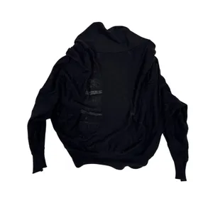 Free People Black Linen Blend Batwing Cardigan Open Front Knit Sweater XS/S‎ thumbnail 4