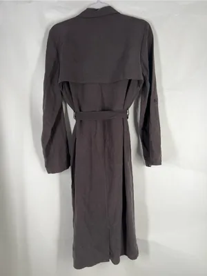 Garnet Hill Silk Linen Lightweight Draped Front Long Topper Coat Size 6 thumbnail 13