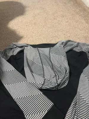 Nike Black and White Striped Dri-FIT Hoodie thumbnail 5