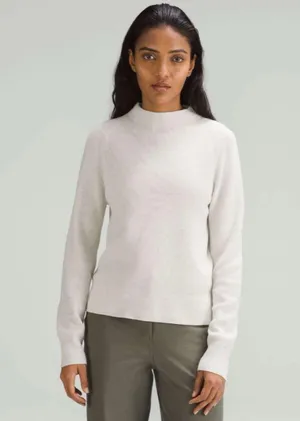 Lululemon Cotton-Blend Mock-Neck Sweater Heathered Bone Small Women’s W3HBGS thumbnail 1
