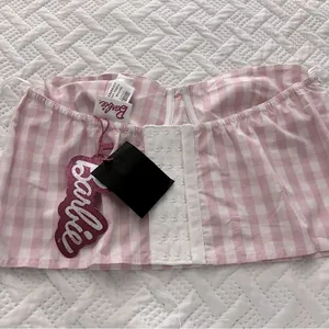 ZaraPink and White Striped Bustier Top thumbnail 4