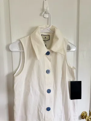 Tuckernuck NEW White Sleeveless Collared Button-Front Dress thumbnail 2