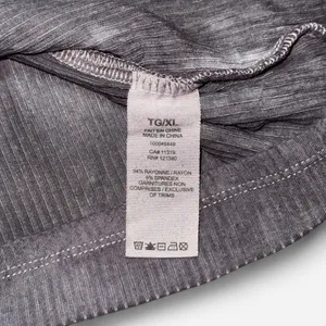 GARAGE Grey Tie-Dye, Ribbed, Cropped Long Sleeve Shirt; size XL thumbnail 5