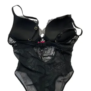 LA SENZA Sexy Lingerie Size Small One Piece Overall Bodysuit Lace Black #10-91 thumbnail 3