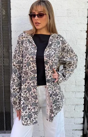 Free People Vintage 90s Marc Ware floral retro corduroy print jacket thumbnail 1