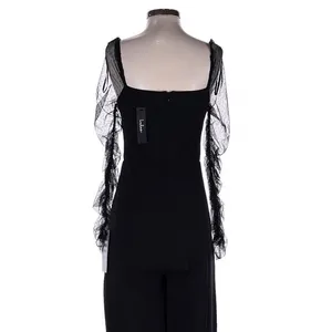 Lulus Black Made to Amaze Dotted Mesh Jumpsuit Small Gothic Cocktail Party thumbnail 8