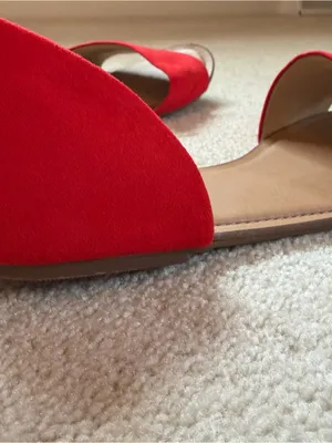A New Day Red Faux Suede d’Orsay Flats Women’s Size‎ 11 thumbnail 8