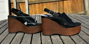 Universal Threads Women's Naomi Wood Wedge Heels size 6.5 spring summer‎ wedding thumbnail 1