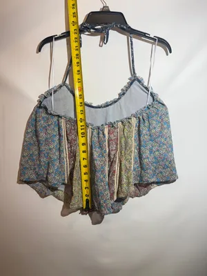 NWT Free People Costa Printed Halter Ruffle Ladder Lace Tank Top XS thumbnail 5