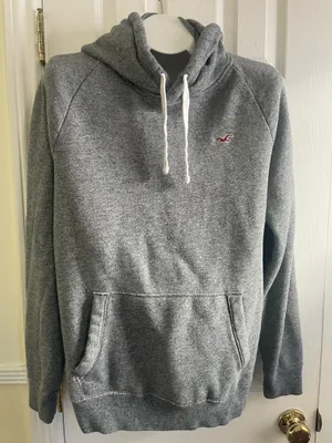 Hollister Men’s Hoodie Grey XL thumbnail 1