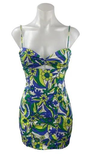 Zara Multicolor Floral Sleeveless Cami Camisole Mini Tank Bodycon Dress Size S thumbnail 1