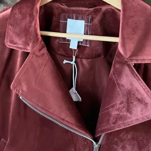 LC Lauren Conrad Velvet Moto Jacket Zip Front in Rose – Size L thumbnail 5
