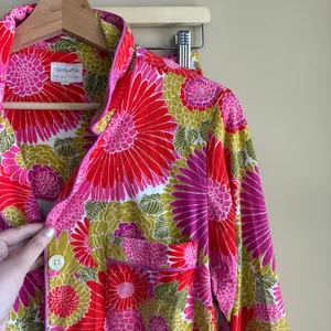 Bed Head PJs + Trina Turk pink yellow floral pajama set women's S organic cotton thumbnail 4