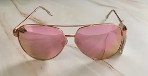 Mirrored Aviator Sunglasses Gold thumbnail 1