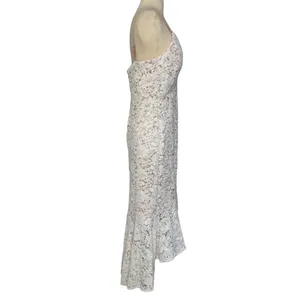 NIGHTWAY Mermaid High-Low Flounce Hem Lace Wedding Dress Ivory Sequin Sz 10 NWT thumbnail 8