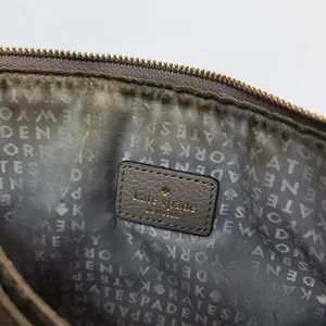Kate Spade New York Leila Womens Leather‎ Triple Gusset Crossbody Bag Taupe Nude thumbnail 3