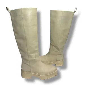 Sam Edelman Larina Cream Leather Tall Boots Platform Lug Sole Womens 6.5 thumbnail 1