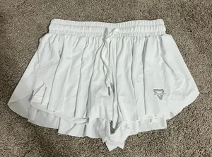 Small White Flowy Running Shorts thumbnail 1