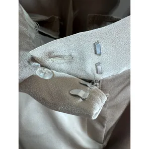 H&M Taupe Straight‎ Leg Dress Pants Women's US 12 High Rise Slit Hem thumbnail 7