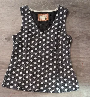 Maeve By Anthropologie Black White Polka Dot Tank Size Small thumbnail 1