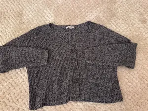 American Eagle Black And White Button Down Sweater thumbnail 2