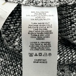 LOU GREY for LOFT Skirt Medium Black White Gray Tweed Pencil Mini‎ Drawstring thumbnail 6